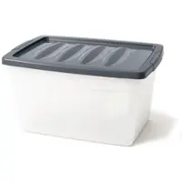 BigDean 3x 60 L Aufbewahrungsbox mit Deckel groß Budget Line Plastikbox mit Deckel