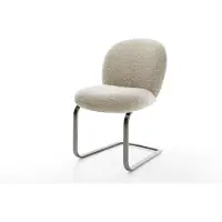 DELIFE Freischwinger Nube-Flex Webstoff Soft Beige Freischwinger flach Graphit Taschenfederkern