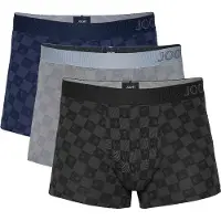 JOOP! Boxer JOOP, Herren, Gr. L, Jersey, schwarz, grau, kariert, Jersey, Obermaterial: 95% Baumwolle, 5% Elasthan, Unterhosen Boxer, mit weichen Taillenbändern, aus Jersey, glatte Verarbeitung