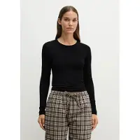 Marc O'Polo Langarmshirt , Damen, Gr. L, schwarz, Jersey, Obermaterial: 90% Modal, 10% Elasthan, Shirts Langarmshirt