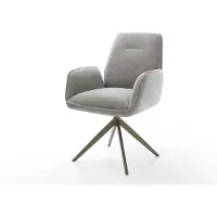 DELIFE Drehstuhl Zoa-Flex Strukturstoff Soft Grau Kreuzgestell breit Effektfinish Titan 360° drehbar Wippfunktion Taschenfederkern