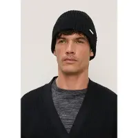 Bruno Banani Strickmütze mit dezentem Marken-Metall-Label