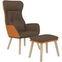 vidaXL Relaxsessel mit Hocker Braun Kunstleder & Stoff