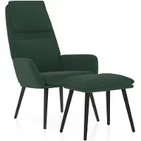 vidaXL Relaxsessel mit Hocker Dunkelgrün Stoff