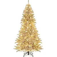 Northix 210 cm Artificial Christmas Tree, Snow-Flocked, 350 LEDs
