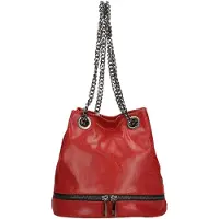 Gave Lux Ledertasche Damen Eimer-Form Echtes Leder Magnetverschluss Cognac UNIQUE 32x28x13 cm