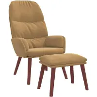 vidaXL Relaxsessel mit Hocker Braun Samt