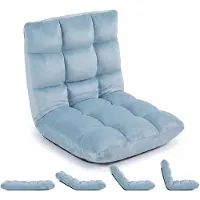 KOMFOTTEU Bodenstuhl mit verstellbarer Rückenlehne, Bodensofa gepolstert mit Schlaffunktion, Meditationsstuhl Faltbar, Lazy Sofa, Floor Chair für Wohnzimmer, Schlafzimmer & Balkon, blastbar bis 160 kg