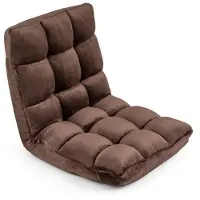 KOMFOTTEU Bodenstuhl mit verstellbarer Rückenlehne, Bodensofa gepolstert mit Schlaffunktion, Meditationsstuhl Faltbar, Lazy Sofa, Floor Chair für Wohnzimmer, Schlafzimmer & Balkon, blastbar bis 160 kg