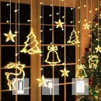 SURIGHT LED-Gordijn 3,5m mit Timer - 8 Modi - USB & Batterie für Innen & Außen