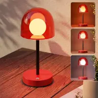 ZMH LED Tischlampe kabellos Akku Touch dimmbar Sandrot Nachttischlampe 3 Farbtemperaturen USB Aufladbar Tischleuchte Bettlampe für Schlafzimmer Bett