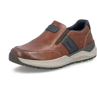 Rieker Slip-On Sneaker , Herren, Gr. 42, Textil, braun, Glattleder, Schuhe Slip-On Sneaker, Schlüpfschuh, Slipper, Halbschuh, Freizeitschuh mit Kontrastbesatz, Topseller