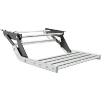 StarTech.com Klapptritt Wohnmobil - Pedal - Einfache Stufe - Leichte Aluminiumlegierung - 150 kg Tragkraft - Rutschfeste Gummioberfläche - Für Wohnmobil Anhänger LKW - Silber/Schwarz