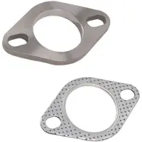 OEM Durchflussventile Rostfreier Stahl - Auffangset für Durchflussventile - Abdichtungswerte - 2 Befestigungsbolzen - Geeignet für Catback/Headers - Leckageverhinderung - Abgasverbindung