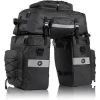 Markenlos Fahrradtasche Wasserfest - 3-in-1 Multifunktional - 75 Liter Kapazität - Schwarz