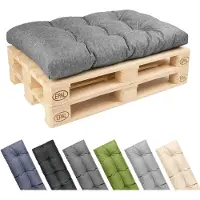 Garronda 120x80 cm Palettenkissen 12 cm wasserabweisend UV- & Wasserfest Palettensofa GD-0252 Grau