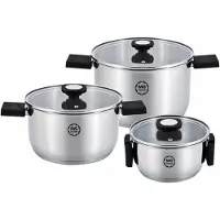MG HOME HANDY SMART Edelstahl-Topfset mit Klappgriffen Induktion