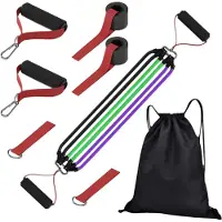 Markenlos Set mit Widerstandsbändern für Workout, Fitnessstudio, Reisen, Yoga, Outdoor-Fitness, Training und Pilates