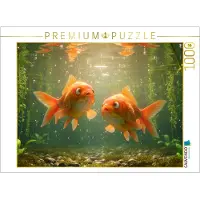 CALVENDO Puzzle "Goldfische im Gespräch" | 1000 Teile, fertige Größe 64 x 48 cm | Fotopuzzle für entspannte Stunden