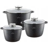 Zilner BLACK MARABLE Topfset Aluminium 6-teilig Marmorbeschichtung