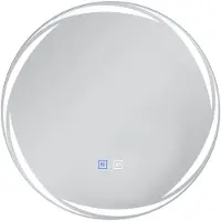 Costway Badspiegel mit Beleuchtung, Ø 50cm runder LED Badezimmerspiegel, Wandspiegel dimmbar mit 3 Lichtfarben, Touch-Schalter & Antibeschlag