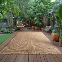 Ayyildiz Hali Ayyildiz Outdoor- und Terrassenteppiche Beige 200x290 cm Maschinell gewebter Indoor-/-Teppich in natürlicher Jute-Optik, geeignet für Wohnzimmer, Küche, Terrasse und Balkon