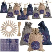 OEM Selbstbauset für 24 Tage: Adventskalender mit 24 Taschen für Erwachsene und Kinder - DIY Adventskalender für die ganze Familie