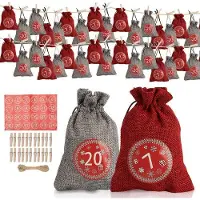 OEM Weihnachtskalender zum Aufkleben: 2024 Weihnachtskalender zum Aufkleben mit Weihnachtskalender-Beutel - DIY Weihnachtskalender für Erwachsene, Weihnachtskalender für Kinder