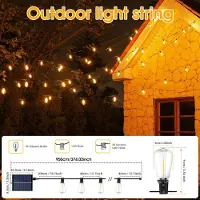 StarTech.com Solar-Lichterkette - Außenbeleuchtung - 9 m - 25 Eiförmige Leuchten - Fernbedienung - Dimmbar - IP44 - Für Garten und Terrasse