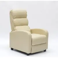MBK FINCOM Relax-Liegesessel mit Fußstütze aus Kunstleder Alice - Beige