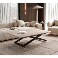 Idohome Ausziehbarer Couchtisch ARIA, höhenverstellbar, Wohnzimmertisch, Multifunktionstisch – Schwarz / Cremona Cannolo