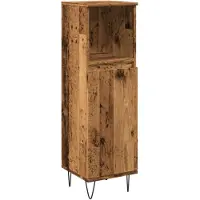 vidaXL Badschrank Altholz-Optik 30x30x100 cm Holzwerkstoff