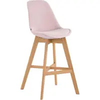 BellaFurn Barhocker SAMT - Barhocker - Samtpolsterung, exklusive Optik, Farbe: Rosa | Kleidungsfarbe: Natur