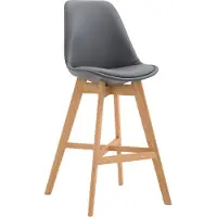 BellaFurn Barhocker – High Pall – Ästhetisches Design, Komfort und Eleganz | Farbe: Grau | Kleidungsfarbe: Natur
