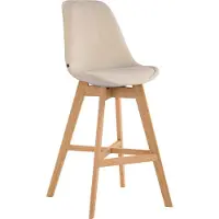 BellaFurn Barhocker SAMT - Barhocker - Samtpolsterung, exklusive Optik Farbe: Crème | Kleidungsfarbe: Natur