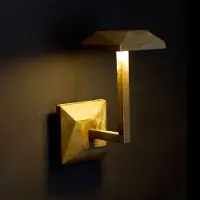 MORETTI LED-Außenwandleuchte Aura Edge, Höhe 24 cm, messing antik