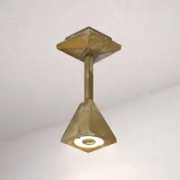MORETTI LED-Außendeckenleuchte Silva Edge, Höhe 26 cm, messing antik