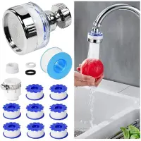 Sonstiges Wasserfilter für Wasserhahn 360° drehbar mit 8 Filtereinheiten & Universaladapter