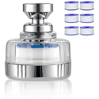 Sonstiges Wasserhahn Kalkfilter mit 6 Ersatzfiltern, Universeller Wasserfilter für Küche & Bad, 360° drehbare Düse, für 22/24mm Gewinde