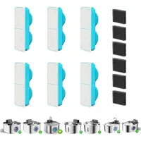 Sonstiges Trinkbrunnen Filter Set 12 Stück | 6x Aktivkohlefilter & 6x Schwammfilter | für 3.2L Edelstahl Katzenbrunnen