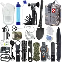 Sonstiges Survival Kit 22 in 1 Outdoor Notfall Set mit Wasserfilter und Wasserbeutel für Camping Wandern