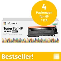 Infowerk Toner für HP 117A Black, Kompatibel mit HP ColorLaser 150, MFP-178, u.v.m., 4 Stück