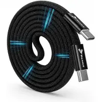 Reagle Magnetisches USB C auf USB C Kabel 100W PD Schnellladekabel 1m Ladekabel Datenkabel für Smartphone Tablet Laptop Magnet Schnelllader Schwarz
