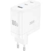 XO Super-Schnellladegert CE35 PD 100W, 2x USB-C, 1x USB, Wei