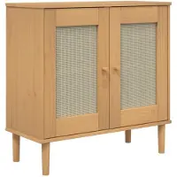 vidaXL Sideboard SENJA Rattan-Optik Braun 80x35x80 cm Kiefernholz