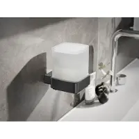 Emco loft Sensor-Seifenspender, satiniertes Kristallglas, 052100505, Farbe: Schwarzchrom gebürstet