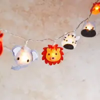 Dripio Safari-Lichterkette 16 LED mit Filzmotiven, Timer, 2,75 m