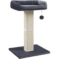 Songmics Katzenbaum 28 Zoll mit Plüschplattform, dunkelgrau