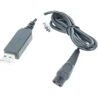 VHBW USB-Ladekabel kompatibel mit Philips RQ12 Quadra, SensoTouch 2D, SensoTouch 3D, SensoTec, SCF284/02, SmartTouch Rasierer - Netzkabel, 100 cm