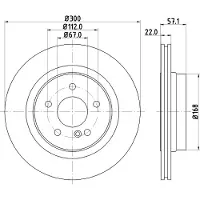 Hella Bremsscheibe 8dd355118941 300mm 22mm für MERCEDES-BENZ